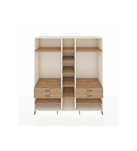 Kronos Dolap 11 Raflı 4 Çekmeceli 2 Askılı 220x59x243 Aytaşı-Çam/Çam