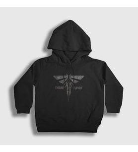 Presmono Unisex Çocuk Siyah Endure And Survive V2 Oyun Last Of Us Kapüşonlu Sweatshirt 357832tt