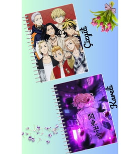 Tokyo revengers defter seti 2 adet A4 boyutu 21*30 çizgili + kareli 60 syf