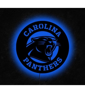 Carolina Panthers Tasarımlı Led Mdf Duvar Tablosu, 6mm Ahşap Duvar Dekoru