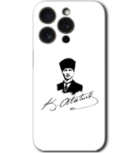 İphone 15 Pro Max Kılıf HD Desen Baskılı Kılıf - Kemal Atatürk İmza
