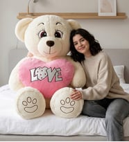 Mavimsi Dev Kalpli Sevimli Hollywood Ayıcık 150 cm (Krem)