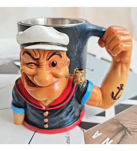 Temel Reis Popeye Tasarım Çelik Kupa Bardak