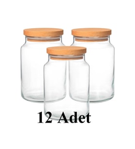 12'li Ahşap Kapaklı 500ml Kavanoz Takımı, Şık ve Kullanışlı Set