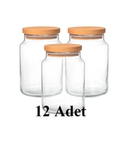 12'li Ahşap Kapaklı 500ml Kavanoz Takımı, Şık ve Kullanışlı Set