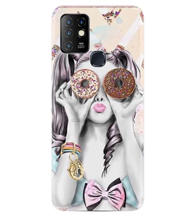 INFINIX Hot 10 Kılıf Resimli Silikon Kılıf Donut Girl 1408