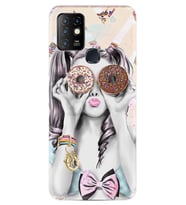 INFINIX Hot 10 Kılıf Resimli Silikon Kılıf Donut Girl 1408