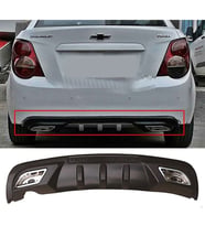 Chevrolet Aveo Sedan Difüzör Difizör Siyah + Kare Egzoz Görünüm C Tip 2012 - 2016