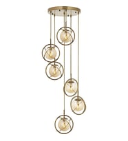 AVONNI AV-60291-6ET Eskitme Kaplama Modern Avize E14 Metal Cam 40cm
