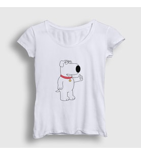 Presmono Kadın Beyaz Brian Griffin Family Guy T-Shirt 300149tt