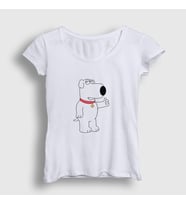 Presmono Kadın Beyaz Brian Griffin Family Guy T-Shirt 300149tt