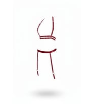 Mulvxbrf Brf02 Bordo Harness Takım Deri Şeritli Ayarlanabilir Jartiyerli - Brf232 (Mulvix)