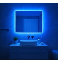 Digital Hayat Kare LED Ayna  50-80cm  Beyaz Gün Işığı Amber Mavi Kırmızı RGB Seçenekli Banyo Makyaj Aynası