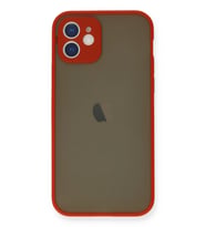 Pilelistore   iPhone 12 Mini Kılıf Montreal Silikon Kapak - Kırmızı