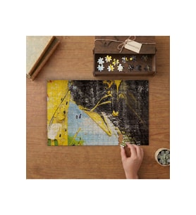 Boya Sıçraması Sarı Siyah Mavi Tasarımı 240 parça Ahşap Puzzle Ahşap Kutuda MP02427