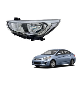 Hyundai Blue 2015-2017 Far Lambası Ön Far Sağ Beyaz Kaşlı Far Sol