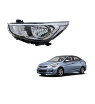 Hyundai Blue 2015-2017 Far Lambası Ön Far Sağ Beyaz Kaşlı Far Sol