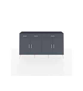 Arges Konsol 4 Raflı 3 Çekmeceli 4 Kapaklı 176x30x99 Antrasit-Antrasit