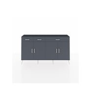 Arges Konsol 4 Raflı 3 Çekmeceli 4 Kapaklı 176x30x99 Antrasit-Antrasit