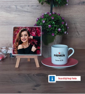 Paramedik Fotoğraflı Dekoratif Taş, Ahşap Altlıklı Türk Kahvesi Fincanı Hediye (Model 6)