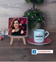 Paramedik Fotoğraflı Dekoratif Taş, Ahşap Altlıklı Türk Kahvesi Fincanı Hediye (Model 6)