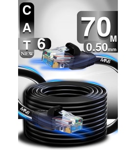 MN6 M106 70 Metre Internet Kablosu/utp 0.50mm Cat6 Iki Kat Korumalı/iç Dış Mekan/70 M Ethernet Kablosu