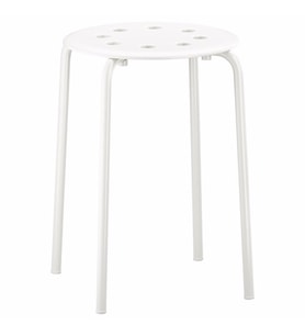 Tabure,Beyaz IKEA Genişlik 40Cm Beyaz Renk Yuvarlak Tabure