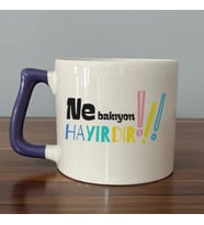 Ne Bakıyon Hayırdır Baskılı Mor Kulplu D Kupa