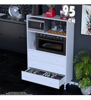 Eliusta Velar 95 cm 3 Çekmeceli Mikrodalga Fırın Mutfak Erzak Dolabı Çok Amaçlı Banyo Dolabı 95x150x32 cm