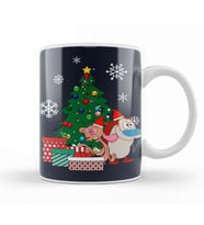 Ren And Stimpy Around The Christmas Tree Kupa Bardak Porselen