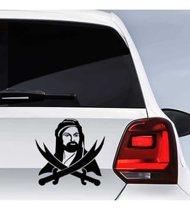 Hazreti Hz. Ali Siluet ve Zülfikar Kılıcı Sticker - Oto Araba Etiket, Aksesuar, Modifiye