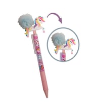 Unicorn Ponponlu Versatil Kalem Mavi 1 Adet Tek Boynuzlu Pompom 0,7 Uçlu Kalem Hediye Kalem Figürlü Sevimli Kalem