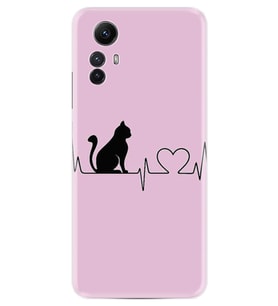 Xiaomi Redmi Note 12S Kılıf Resimli Desenli Baskılı Silikon Pink Cat Heart 1303