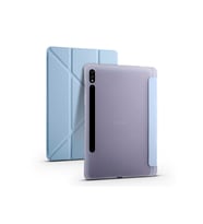 Galaxy Tab S7 FE LTE Kalemlikli Standlı Katlanır Tablet Kılıfı (Mavi)