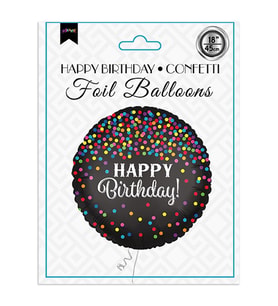 18" Folyo Balon -Happy Birthday -Confetti