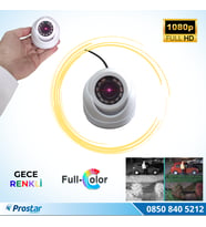 Araçlar Için Mini Plastik Dome 2 Mp Full Hd Gece Renkli Görüşlü Kamera Geniş Açılı