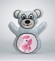 BK Gift Unicorn Tasarımlı Mavi Ayıcık Yastık-3