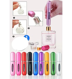 MOBGİFT Doldurulabilir Mini Parfüm Şişesi Çanta Içi Mini Seyahat Yedek Cep Parfüm Şişesi 5 ml 5 Adet