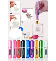 MOBGİFT Doldurulabilir Mini Parfüm Şişesi Çanta Içi Mini Seyahat Yedek Cep Parfüm Şişesi 5 ml 5 Adet