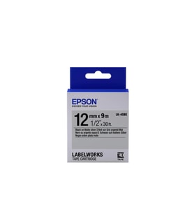 Epson LK-4SBE Gümüş Üzeri Siyah 12mm 9Metre Etiket
