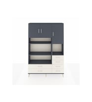 Arges Dolap 9 Raflı 6 Çekmeceli 3 Kapaklı 132x30x195 Antrasit-Antrasit/Aytaşı