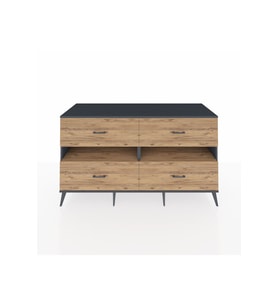 Kronos Konsol 2 Raflı 4 Çekmeceli  176x59x99 Antrasit-Çam