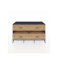 Kronos Konsol 2 Raflı 4 Çekmeceli  176x59x99 Antrasit-Çam
