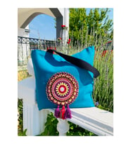 Püsküllü Mandala Bez Omuz Çantası