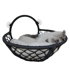 Markapet Vantuzlu Oval Kedi Hamağı Kedi Yatağı 17*46 cm Siyah