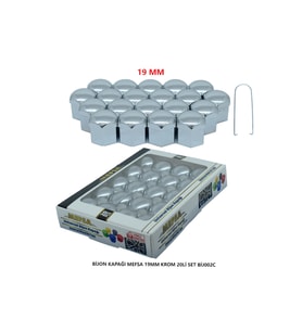 Bijon Kapağı Düz 19 Mm Krom 20 Li Set