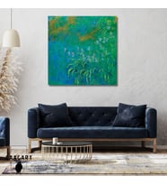 Kare Kanvas Tablo Ünlü Eserler Claude Monet İrises Blue