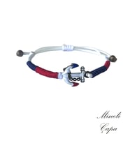 Handcraftedbyoz, Kadın, Etnik, Bohem, El yapımı, Marin, Mineli Çapa Bileklik