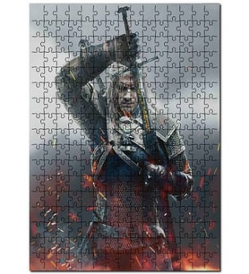 Cakapuzzle Witcher Hayran Sanatı Görseli Puzzle Yapboz MDF (Ahşap) (120 Parça)
