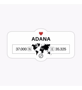 Adana 2 Gps Harita Sticker Oto Araba Yapıştırma 17CM